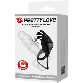 Pretty Love - Ruben Anello Vibratore 7 Vibrazioni Silicone Nero