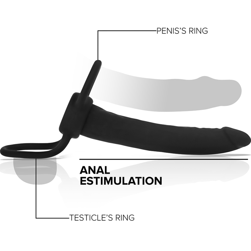Mitologia - Dildo Anale Cobi Onyx Con Anello Per Cazzo E Testicoli 13 Cm In Silicone