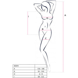 PASSION - BS094 BODYSTOCK ROSSO TAGLIA UNICA