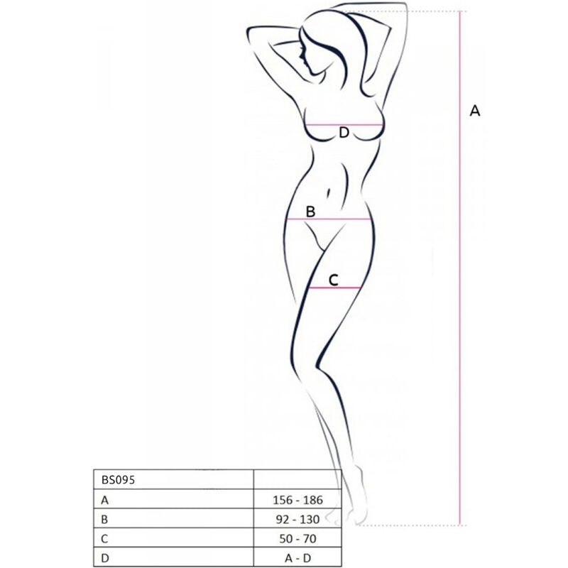 Passione - Bs095 Bodystocking Rojo Talla Unica