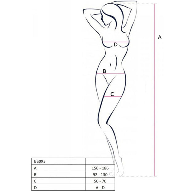 Passione - Bs095 Bodystocking Rojo Talla Unica