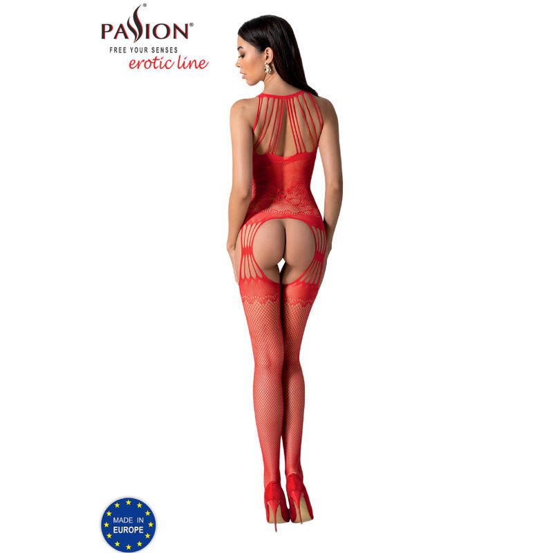 Passione - Bs095 Bodystocking Rojo Talla Unica
