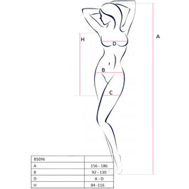 PASSION - BS096 BODYSTOCKING BIANCO TAGLIA UNICA