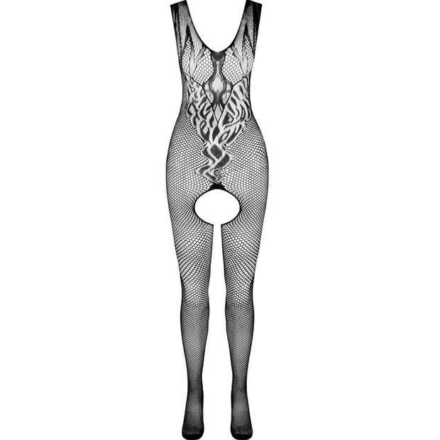 Passione - Bs098 Bodystocking Negro Talla Unica