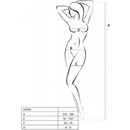 Passione - Bs098 Bodystocking Negro Talla Unica