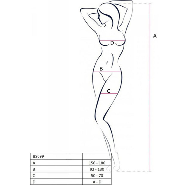 Passione - Bs099 Bodystock Negro Talla Unica