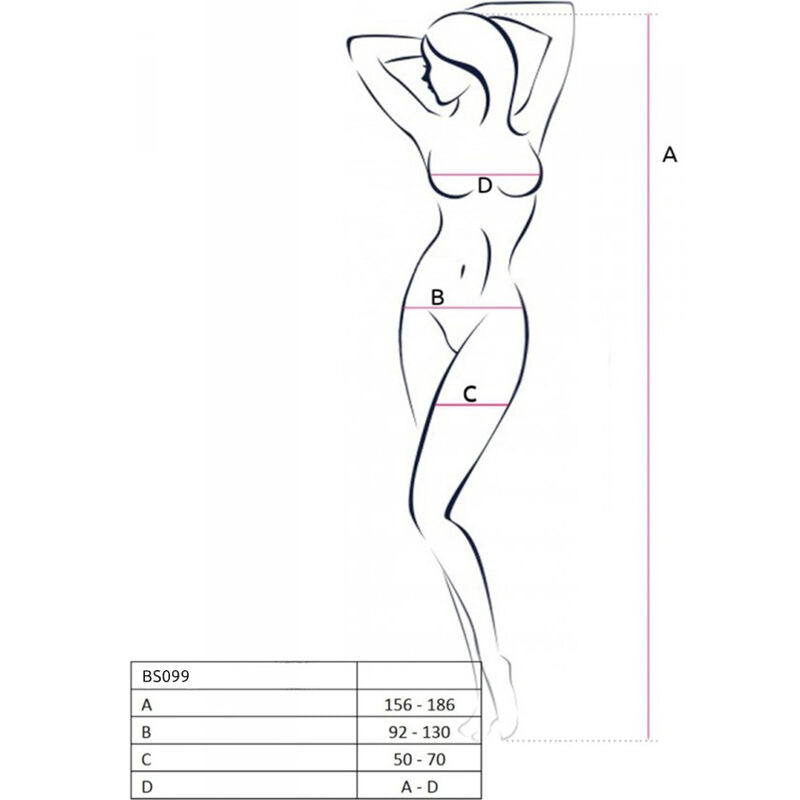 Passione - Bs099 Bodystock Negro Talla Unica