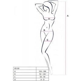 Passione - Bs100 Bodystocking Negro Talla Unica