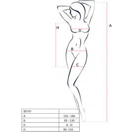 Passion - Bs101 Bodystocking Nero Taglia Unica