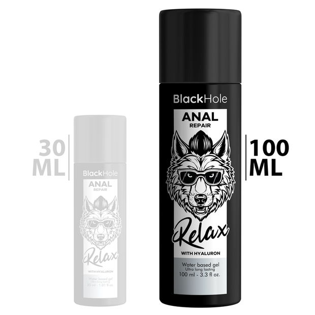 Black Hole - Riparatore Anale A Base D'Acqua Relax Con Ialuronico 100 Ml