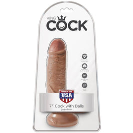 KING COCK - PENE REALISTICO CON SFERE 13.2 CM CARAMEL