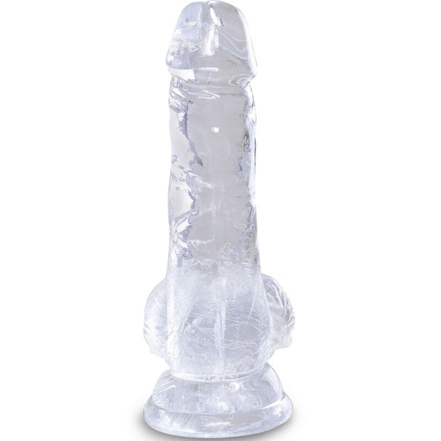 King Cock - Pene Realistico Trasparente Con Palle 10,1 Cm