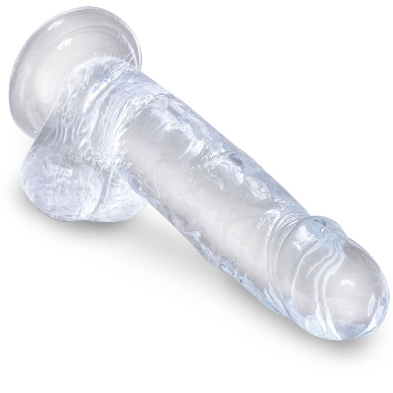 King Cock - Pene Realistico Trasparente Con Palle 15,2 Cm