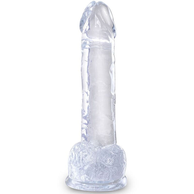King Cock - Pene Realistico Trasparente Con Palle 15,2 Cm