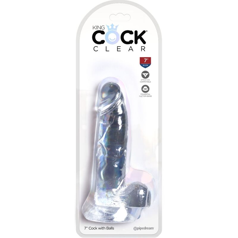 King Cock - Pene Realistico Trasparente Con Palle 15,2 Cm