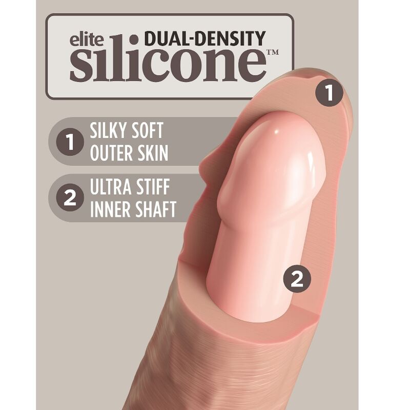 King Cock - Vibratore Dildo Realistico Elite E Telecomando In Silicone 23 Cm