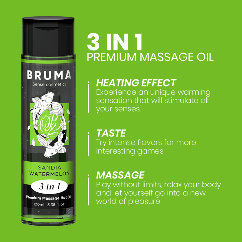 Bruma Olio da Massaggio Effetto Calore Sapore Anguria 100ml - immagine 4