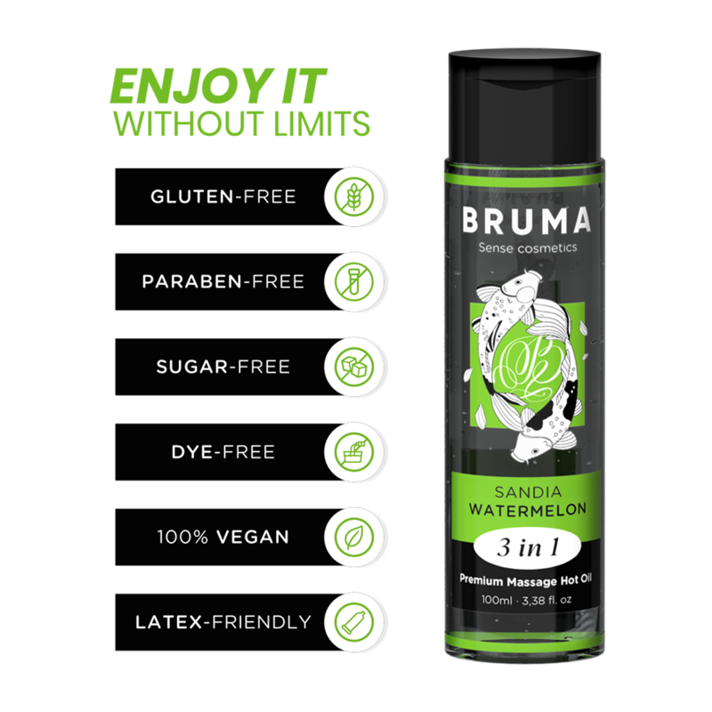 Bruma Olio da Massaggio Effetto Calore Sapore Anguria 100ml - immagine 3