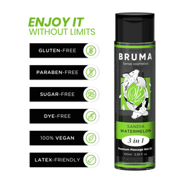 Bruma Olio da Massaggio Effetto Calore Sapore Anguria 100ml - immagine 3