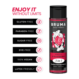 Bruma Olio da Massaggio Effetto Calore Fragola 100ml Premium - immagine 3