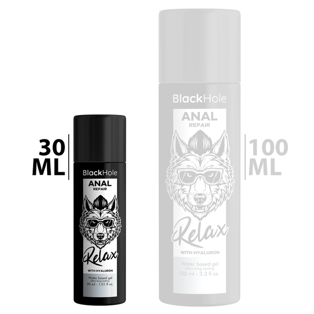 Black Hole - Riparatore Anale A Base D'Acqua Relax Con Ialuronico 30 Ml