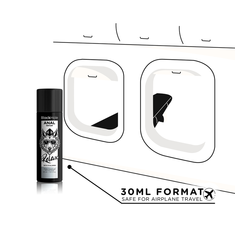 Black Hole - Riparatore Anale A Base D'Acqua Relax Con Ialuronico 30 Ml