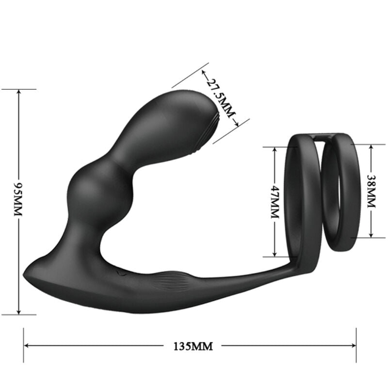 Pretty Love - Anello Per Pene Marshall Con Plug Anale Vibrante Con Telecomando