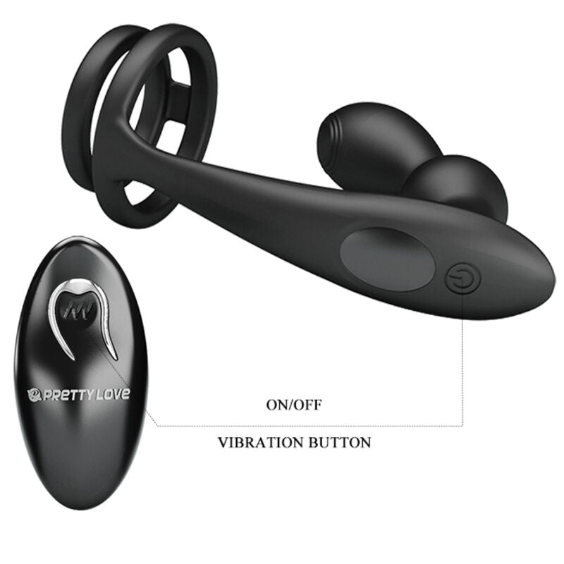Pretty Love - Anello Per Pene Marshall Con Plug Anale Vibrante Con Telecomando