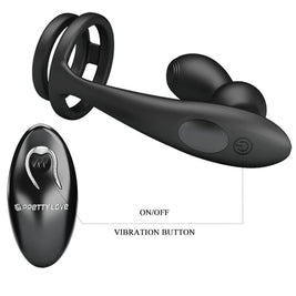 Pretty Love - Anello Per Pene Marshall Con Plug Anale Vibrante Con Telecomando