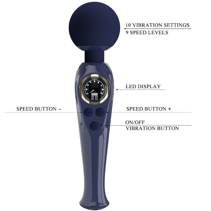 Intense Skyler Wand Vibrante Premium in Silicone Blu - immagine 7