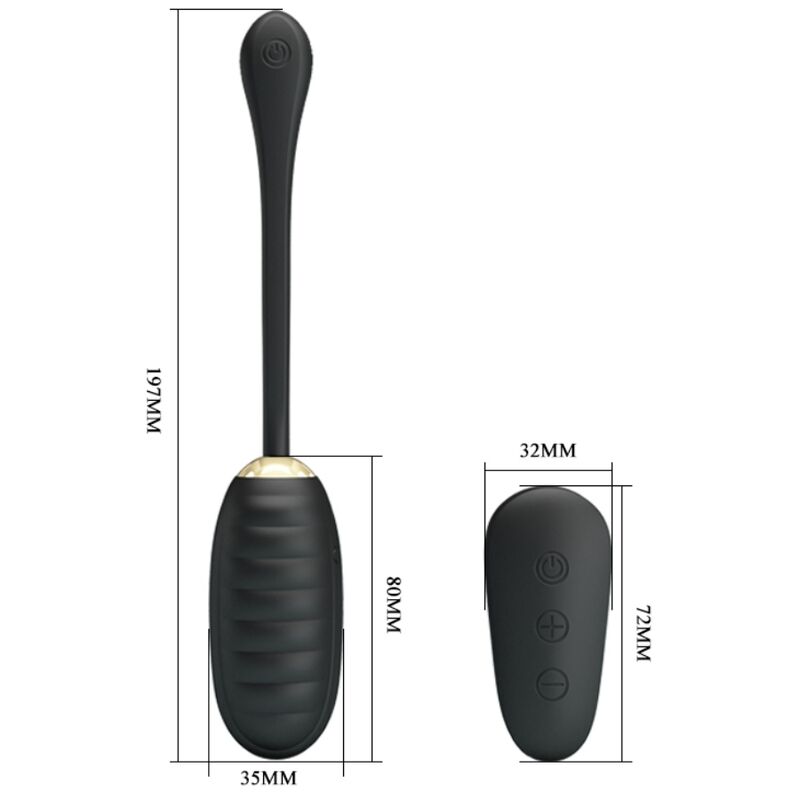 Pretty Love - Doreen Luxury Uovo Vibrante Ricaricabile Nero Telecomando