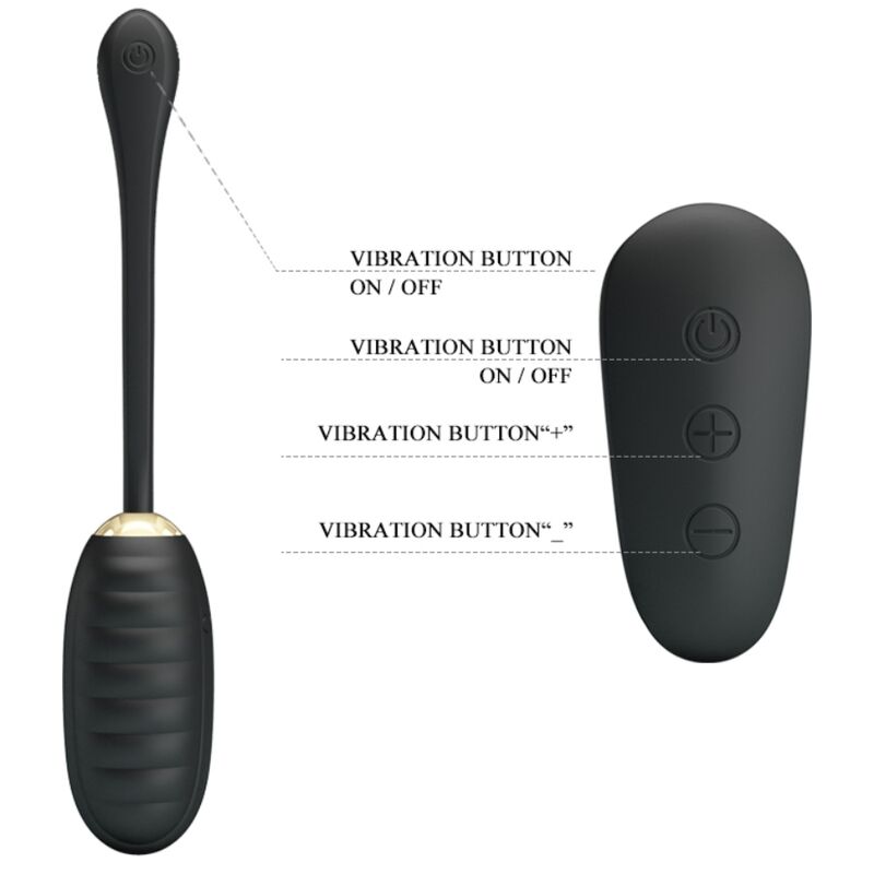 Pretty Love - Doreen Luxury Uovo Vibrante Ricaricabile Nero Telecomando