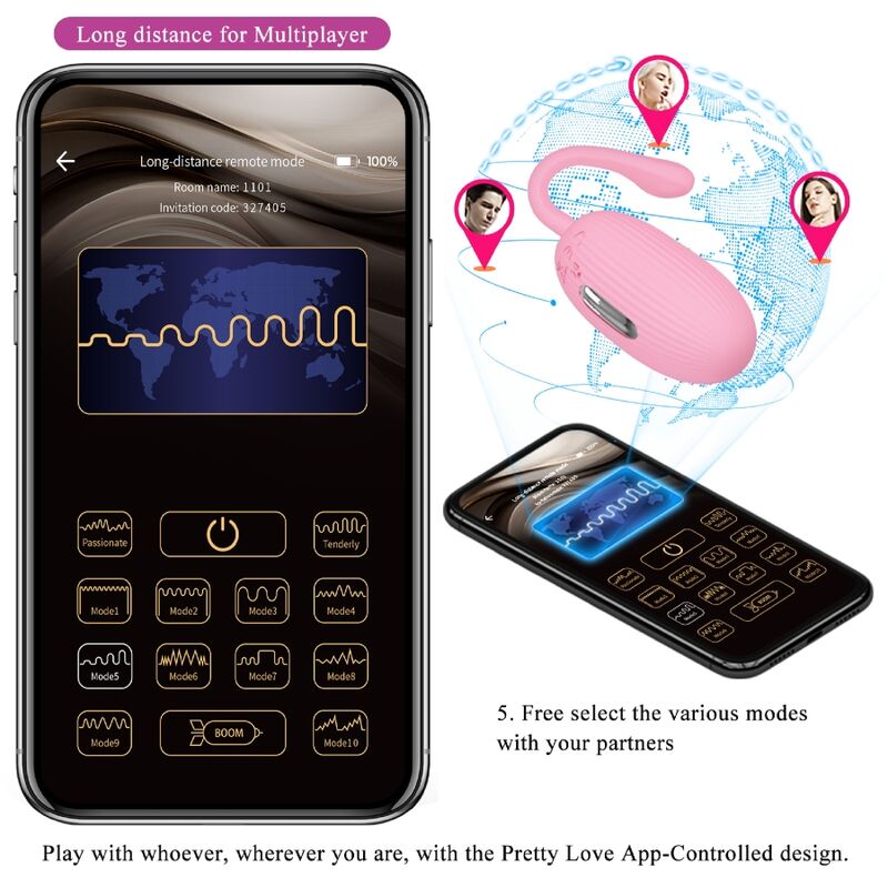 App Series Doreen Uovo Vibrante Ricaricabile in Silicone Pink - immagine 11