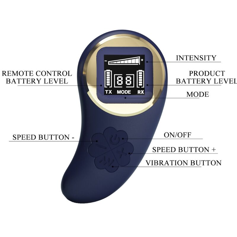 Control Vivian Ovetto Vibrante con Telecomando Wireless Blu - immagine 7