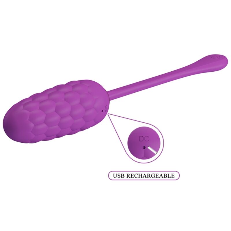 Pretty Love - Uovo Vibrante Con Texture Marina Ricaricabile Viola