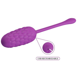 Pretty Love - Uovo Vibrante Con Texture Marina Ricaricabile Viola