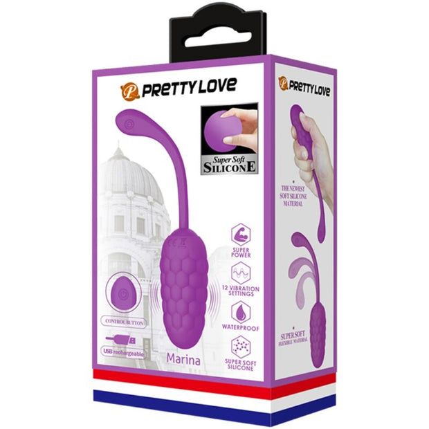 Pretty Love - Uovo Vibrante Con Texture Marina Ricaricabile Viola