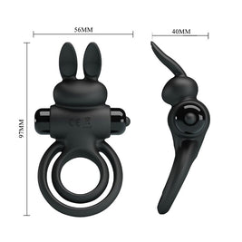 Pretty Love - Vibratore Iii Anello Coniglio Per Pene Nero