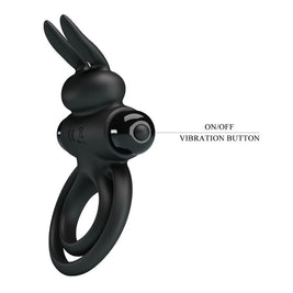 Pretty Love - Vibratore Iii Anello Coniglio Per Pene Nero