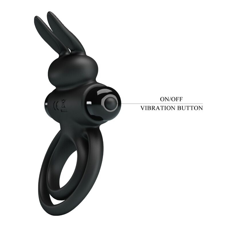 Pretty Love - Vibratore Iii Anello Coniglio Per Pene Nero
