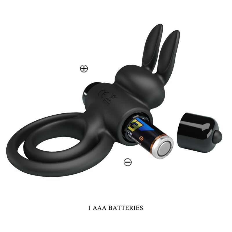 Pretty Love - Vibratore Iii Anello Coniglio Per Pene Nero