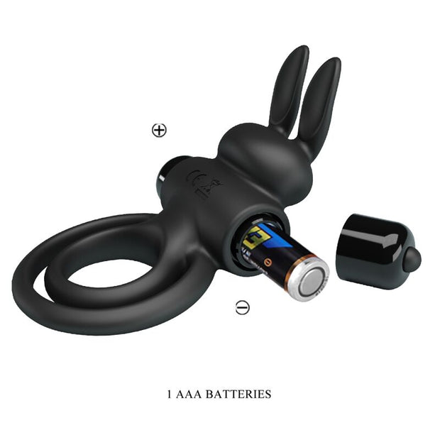 Pretty Love - Vibratore Iii Anello Coniglio Per Pene Nero