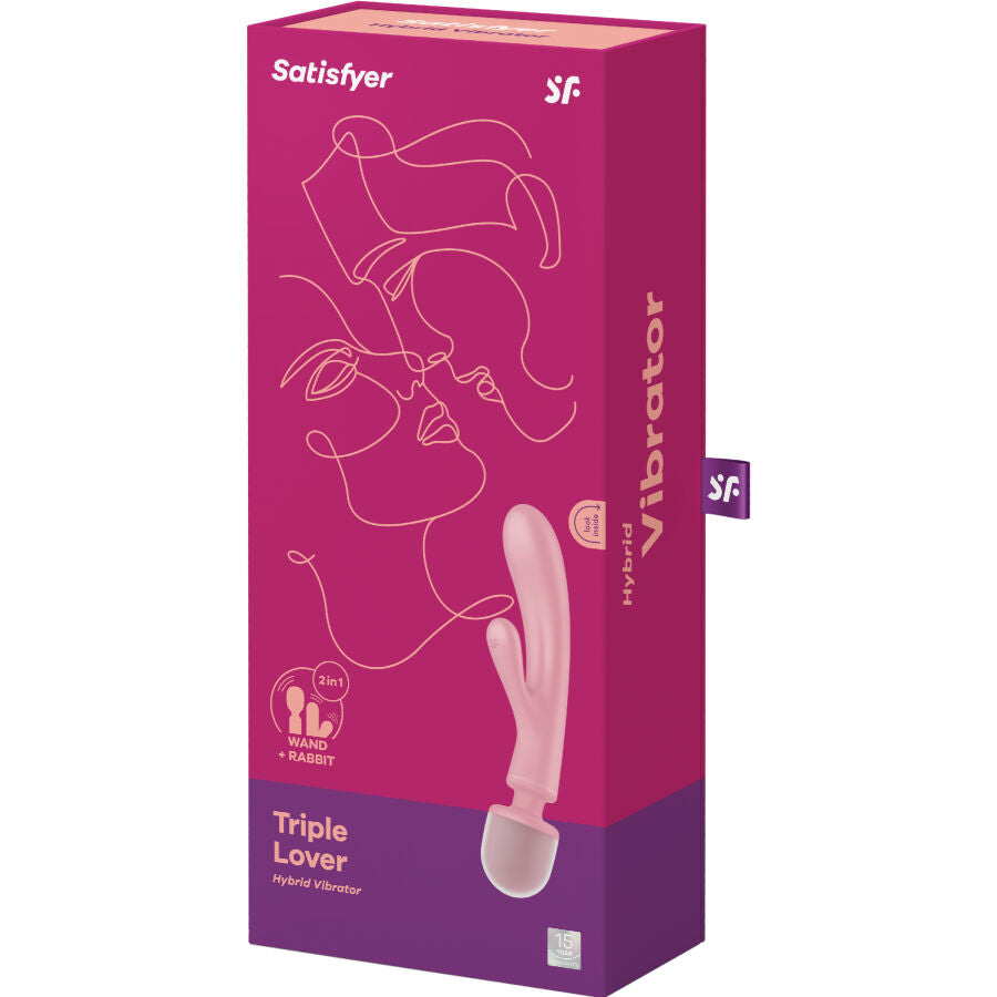 SATISFYER - MASSAGGIATORE VIBRATORE CONIGLIO TRIPLE LOVER GRIGIO