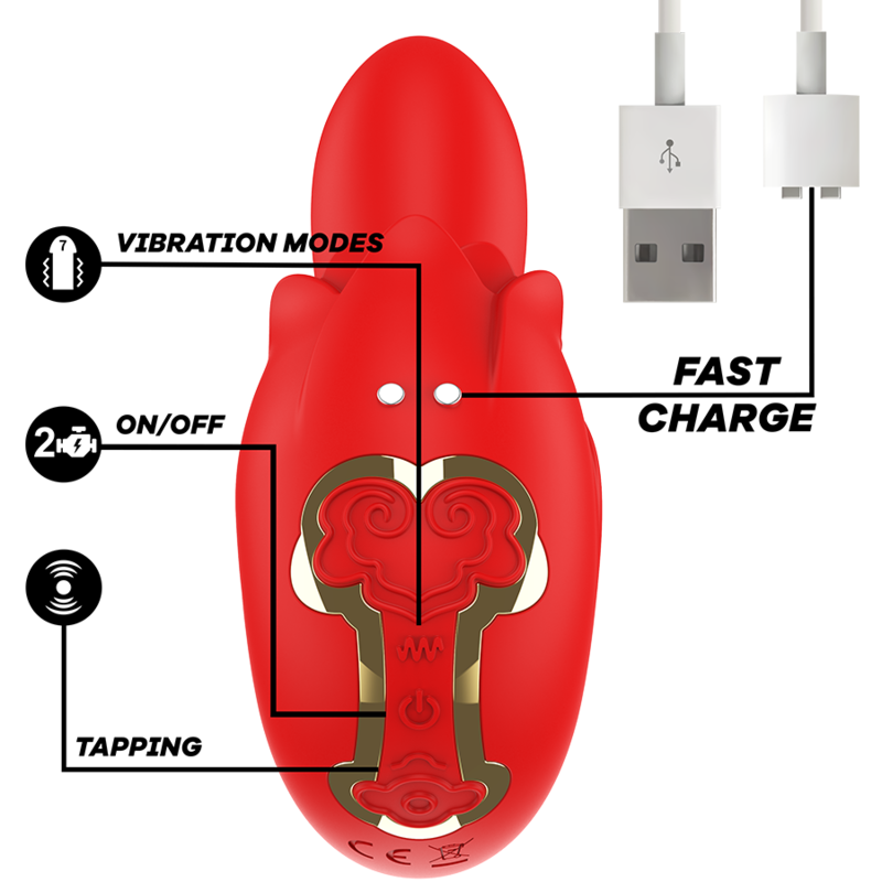 Mia - Selena Stimolatore Vibrante + Tapping Rosso