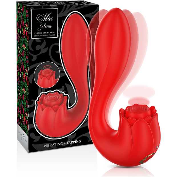 Mia Selena Stimolatore Vibrante con Tapping in Silicone Rosso