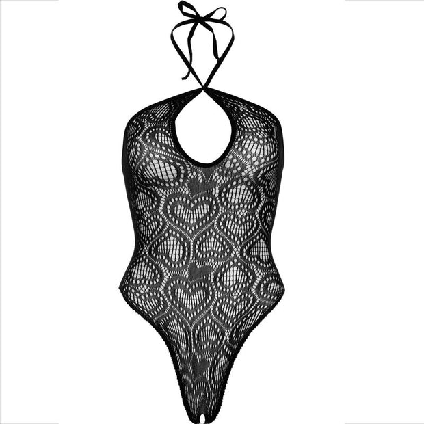 Leg Avenue - Body Senza Cuciture Con Collo Alto Nero