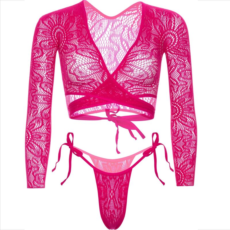 Leg Avenue - Top Corto In Pizzo Con Perizoma