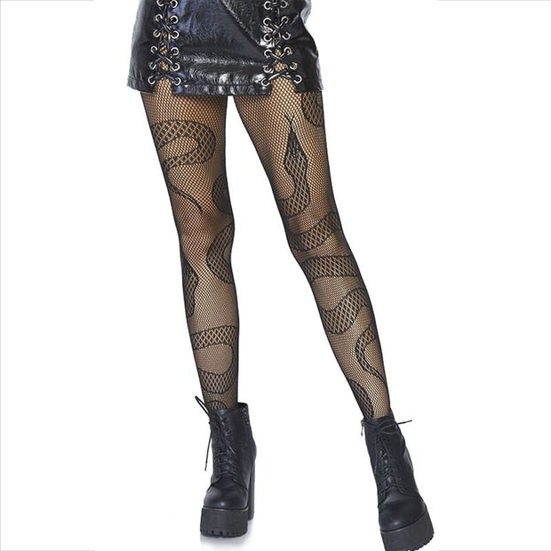 Leg Avenue - Calze A Rete Serpenti Nere