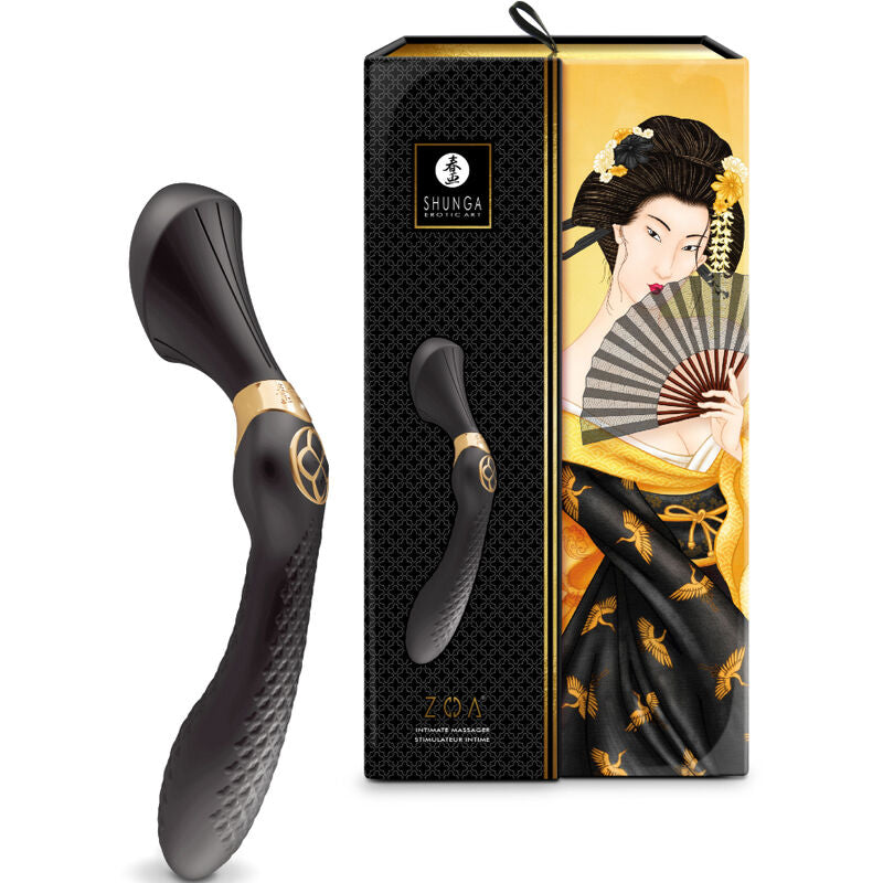 Shunga Zoa Massaggiatore Intimo Nero Premium in Silicone - immagine 3