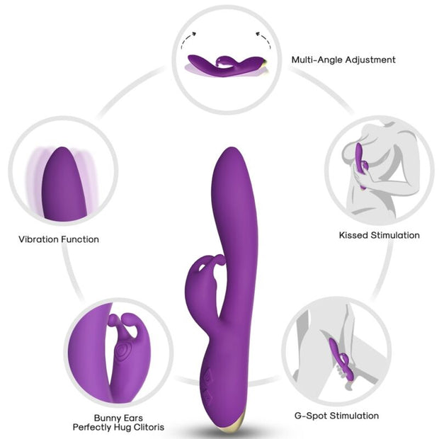 Bonnie Vibratore Rabbit in Silicone Body-Safe Viola Premium - immagine 2